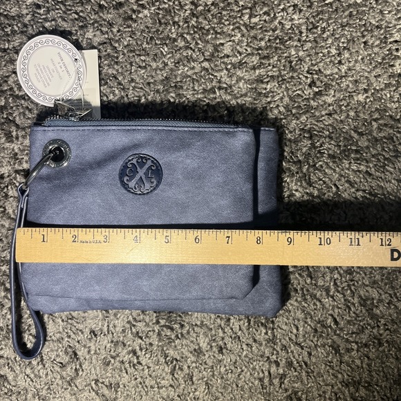CXL By Christian Lacroix Wristlet Bag Womens Indigo Denim Double Slim Pouch